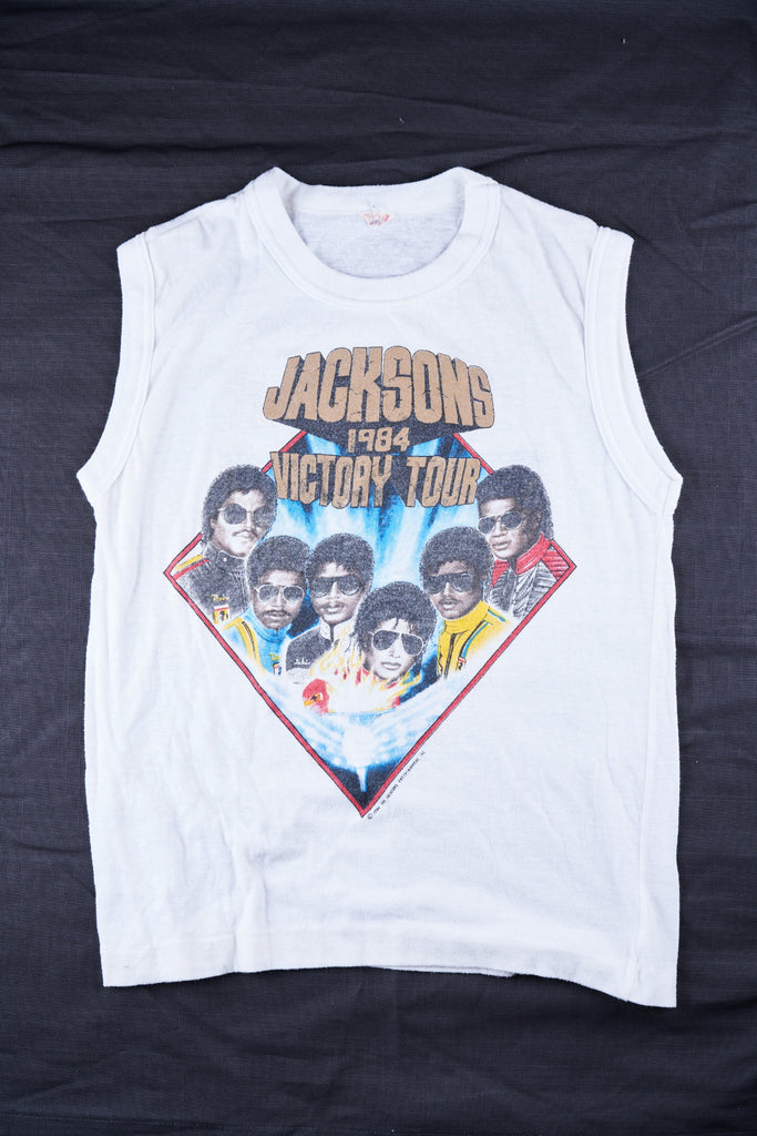 Jackson's 1984 Victory Tour White Sleeveless T-Shirt, Adult Large