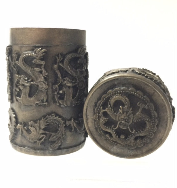 Snuff Container Lidded, Silver Handmade, Dragon Motifs Chinese Tibetan –  Roadshow Collectibles