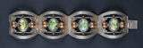 Bracelet Silver, 4 Panels, Filigree Accents, Large & Small Cabochons - Roadshow Collectibles