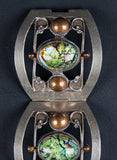 Bracelet Silver, 4 Panels, Filigree Accents, Large & Small Cabochons - Roadshow Collectibles