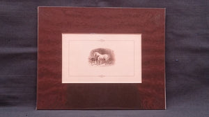 White Horse and Black Colt Engraved Printers Proof, Matte Framed - Roadshow Collectibles