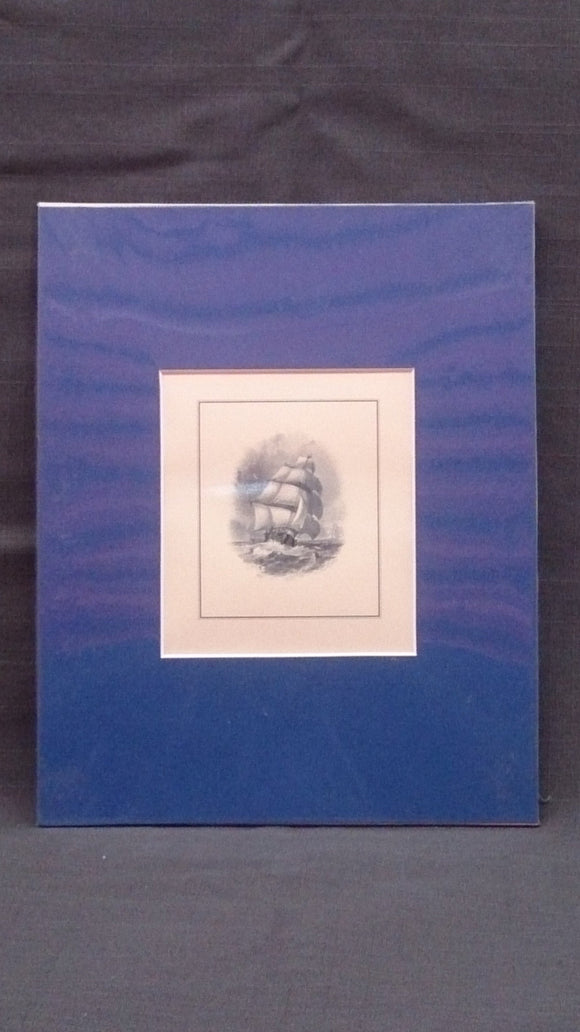 Framed Engraved Four Level Mass Sail Tall Ship in Violent Waves Printer Proof - Roadshow Collectibles