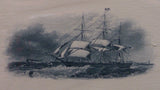 Engraved Printers Proof, Three Mast Schooner Sailing In Rough Waters - Roadshow Collectibles