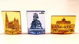 German Historic Structures, Pressed Glass, 1942, 2pcs Yellow, 1pc Blue - Roadshow Collectibles