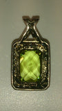 Pendant Sterling Silver Cubic Zirconia Olive Yellow & White Cut Stones - Roadshow Collectibles