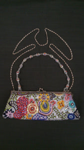 Purse, Floral Multi-Colored Beads, Shoulder Strap and Carrying Handle - Roadshow Collectibles