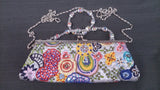 Purse, Floral Multi-Colored Beads, Shoulder Strap and Carrying Handle - Roadshow Collectibles