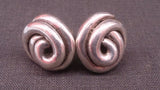 Earrings, Sterling Silver, Clip-On, Modernist Sculptural Spiral Design - Roadshow Collectibles