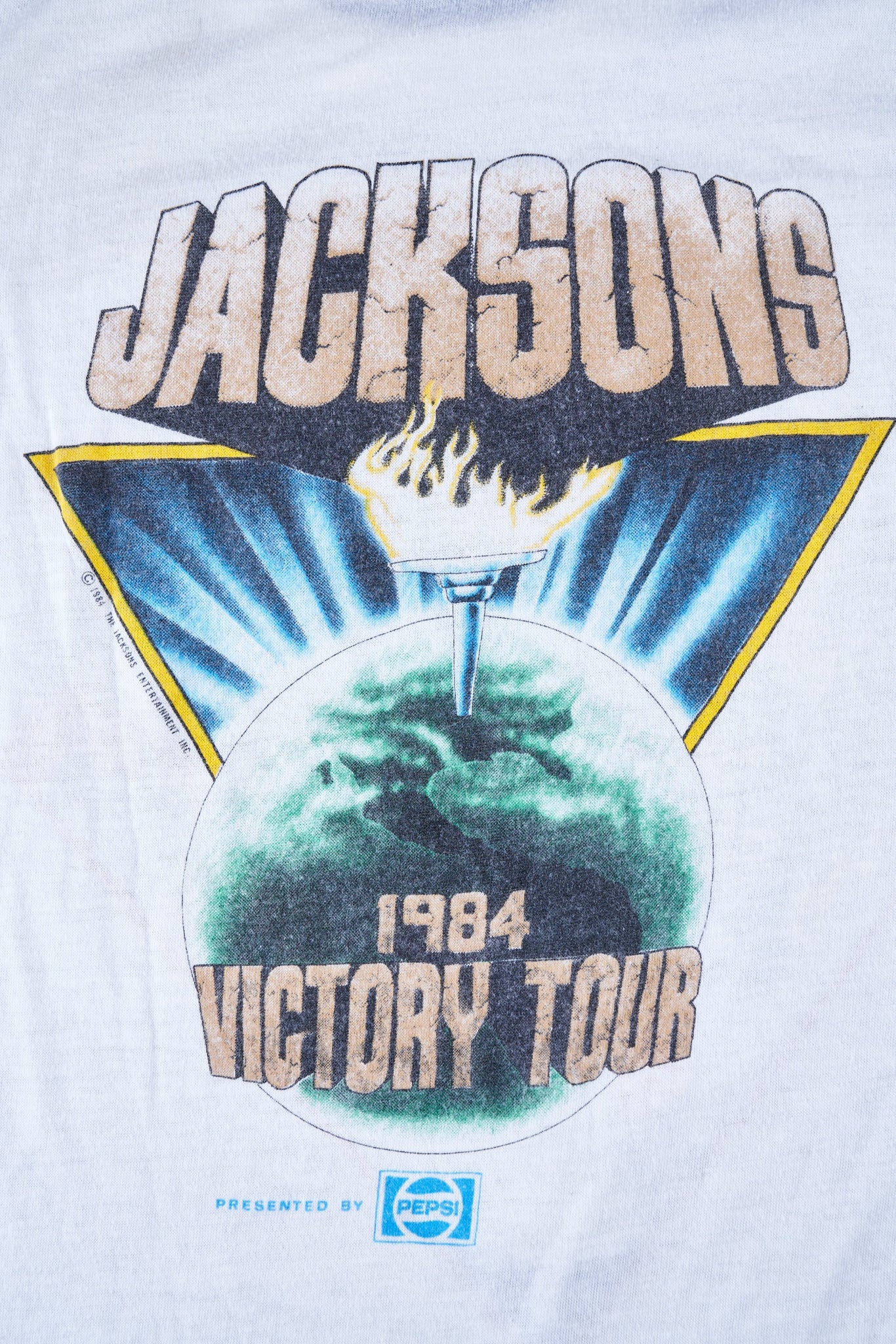 Jackson's 1984 Victory Tour White Sleeveless T-Shirt, Adult Large