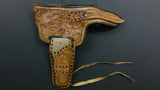 Tanned Leather Belt & Holster, Right Hand, Two-Toned, Floral Tooling - Roadshow Collectibles