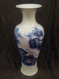 Vase, Porcelain Chinese Glazed Celadon Neck & Base, Blue & White Scene - Roadshow Collectibles