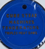 Poker Chip Advertising, Blue, Plastic, For Cube Steak Machine Co - Roadshow Collectibles