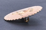 Brooch, Copper, Bird, Oval Etched Design, Repeated Rim Design, C-Clasp - Roadshow Collectibles