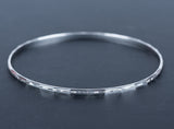 Sterling Silver Solid Bangle Bracelet, Deco Pattern Design - Roadshow Collectibles