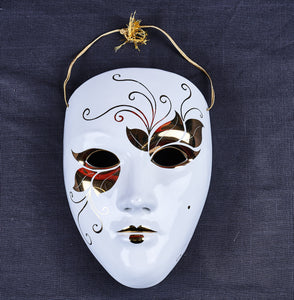 Ceramic Decorative Wall Hanging Mask, Hand Painted Made In Basso