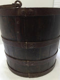 Hand Made Wood Water Bucket with Wrought Iron Bands and Handle - Roadshow Collectibles