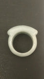 Jade Ring, Myanmar Burmese Jade, Hand Carved, White, Grey and Green - Roadshow Collectibles