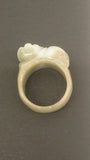 Jade Ring, Myanmar Burmese Jade Hand Carved, White, Grey, Brown, Green - Roadshow Collectibles