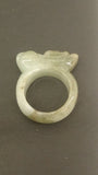 Jade Ring, Myanmar Burmese Jade, Hand-Carved, Green, White & Brown - Roadshow Collectibles