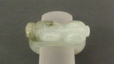 Jade Ring, Myanmar Burmese Jade, Hand-Carved, Green, White & Brown - Roadshow Collectibles