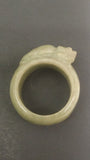 Jade Ring, Myanmar Burmese Jade, Hand Carved, Green, White & Brown - Roadshow Collectibles