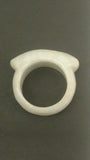 Jade Ring, Myanmar Burmese Jade, Hand Carved, White, Grey and Green - Roadshow Collectibles