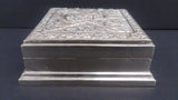 Jewellery Box, White Copper, Wood Inlay, Anchor & Floral Design - Roadshow Collectibles