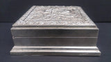 Jewellery Box, White Copper, Wood Inlay, Anchor & Floral Design - Roadshow Collectibles