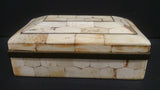 Jewelry Box, Camel Bone, Mosaic Pattern, Brass Inlays, West African - Roadshow Collectibles