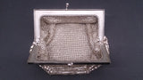 Whiting & Davis Co Silver Mesh Clutch Coin Purse Kiss Clasp Made U.S.A - Roadshow Collectibles