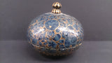 Jewelry Box, Hand Made, Hand Painted Blue & Gold Stylized Flowers - Roadshow Collectibles