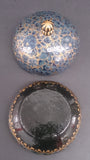 Jewelry Box, Hand Made, Hand Painted Blue & Gold Stylized Flowers - Roadshow Collectibles