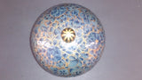 Jewelry Box, Hand Made, Hand Painted Blue & Gold Stylized Flowers - Roadshow Collectibles