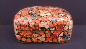 Jewelry Box, Hand Made, Hand Painted, Multi Colored Stylized Flowers - Roadshow Collectibles