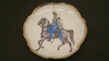 Porcelain Hanging Plate Set, Hand Painted Horse & Riders, Gold Trim - Roadshow Collectibles