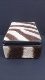 Decorative Box, Zebra Skin, From The Zimmerman Taxidermists In Nairobi - Roadshow Collectibles