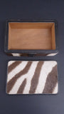 Decorative Box, Zebra Skin, From The Zimmerman Taxidermists In Nairobi - Roadshow Collectibles