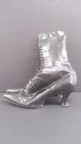 Victorian Black Leather High Front Laced Boots, Authentic - Roadshow Collectibles