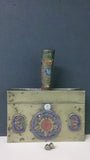 Chinese Crumb Catcher, Handle, Brass Enamelled, Blue Red Green Yellow - Roadshow Collectibles