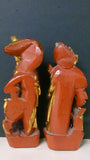 Chinese, Two Figures with Their Pets, Hand Carved, Gold Gilded - Roadshow Collectibles