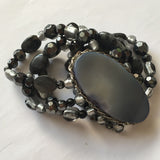 Bracelet Stretchable Agate Stone Hematite Mother Of Pearl Murano Glass - Roadshow Collectibles