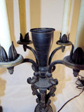 Four Arm 5 Light Pair Of Electric Cast Iron Mantel Candelabras - Roadshow Collectibles