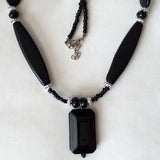 Necklace, Black Beads, Ornate Silver-Tone Dividers, Lobster Clasp - Roadshow Collectibles