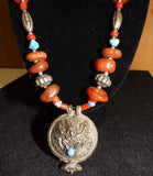 Necklace, Silver, Middle East, Turquoise, Red Coral, and Amber Beads.  - Roadshow Collectibles