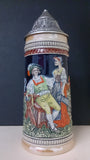 Gerz Ceramic Beer Stein Mug, Lid Covered, Scene Of Man & Bar Maiden. - Roadshow Collectibles