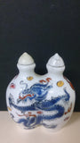 Snuff Bottle Twin, Porcelain, Hand Painted, Stylized Dragons, Chinese - Roadshow Collectibles