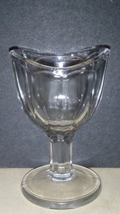 Clear Glass Eye Wash Cup, Circular Flat Base, Octagon Pedestal - Roadshow Collectibles