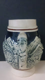  Ceramic Beer Stein, No Lid, Winter Scene, Two Log Cabins and Mountains - Roadshow Collectibles