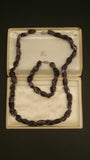 Necklace & Bracelet Set, Amethyst, Free Formed Stones, Fish Hook Clasp - Roadshow Collectibles